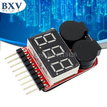 

10PCS/LOT 1-8S LED Low Voltage Buzzer Alarm Lipo Voltage Indicator Checker Tester