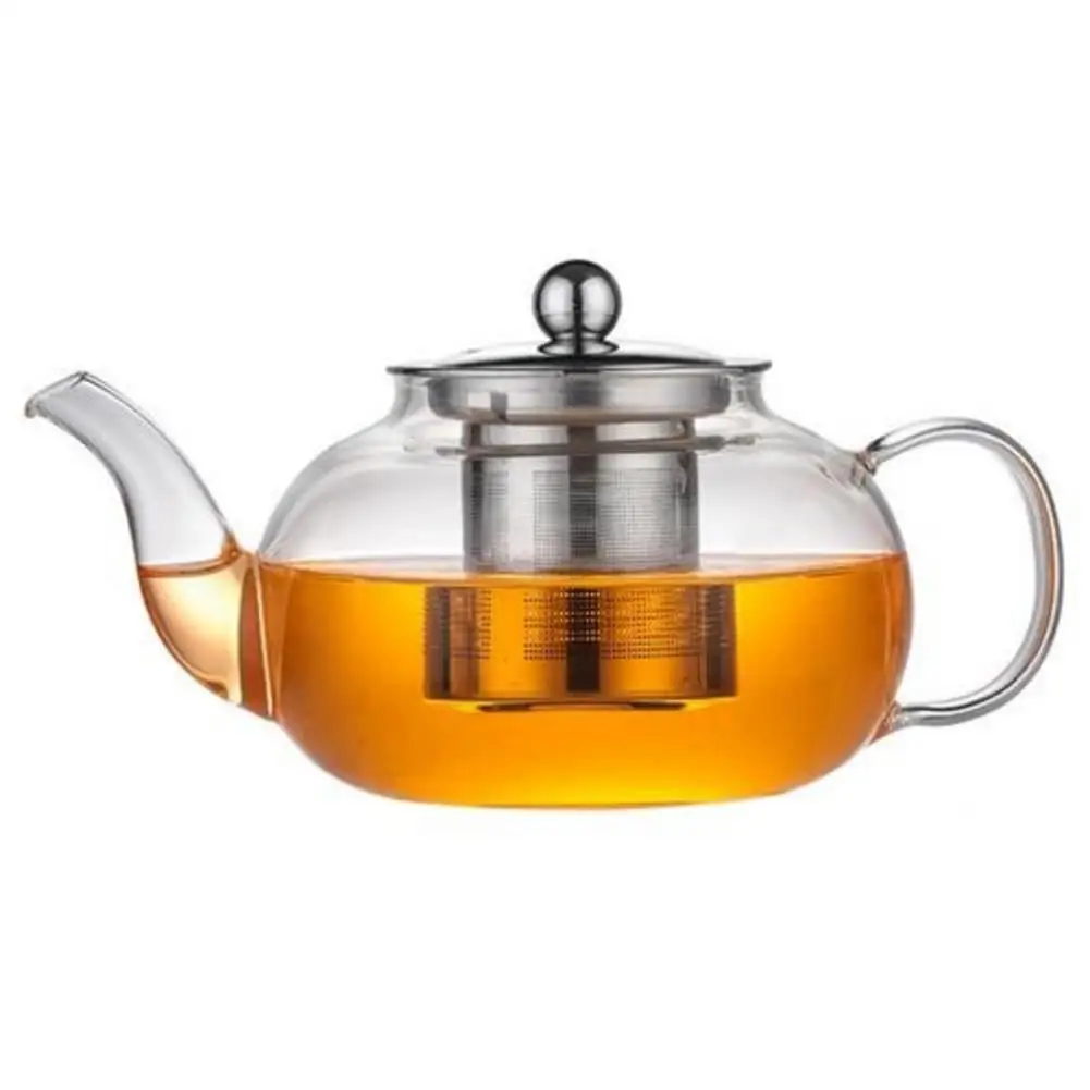 

600/800ML Heat Resistant Glass Teapot Milk Oolong Tea Set Kettle Coffee Tea Pot Drinkware Teapot With Stainless Steel Strainer