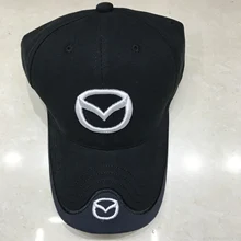 Женская Мужская шляпа солнцезащитный козырек сплошной цвет вышивка Mazda бейсболка Мужская шапочка из спандекса открытый солнцезащитный Регулируемый головной убор спортивные кепки