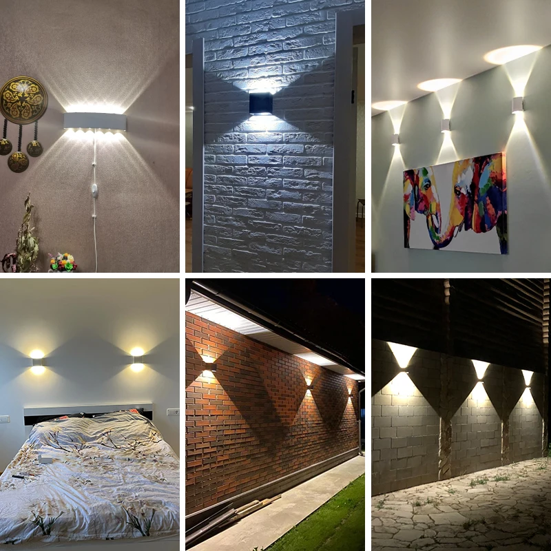 북유럽 벽 램프 방수 Led 벽 Sconce 램프 인테리어 벽 전등 220V 110V 야외 조명 욕실 홈 장식
