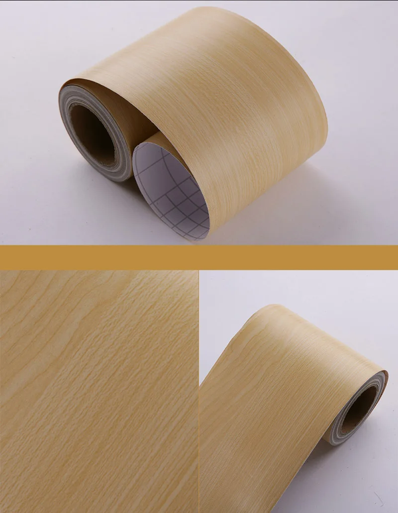 Винтажная декоративная наклейка-бордюр DIY деревянная зернистая линия талии самоклеящаяся граница обоев ванная кухня ПВХ водонепроницаемая наклейка - Цвет: Wood YW