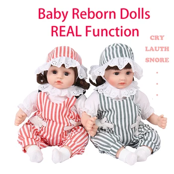 

47CM Smart Baby Reborn Dolls Toys Kids Girls Doll Dress Up Games Soft Body Rear Function Baby Dolls Lifelike Realistic Toys Gift
