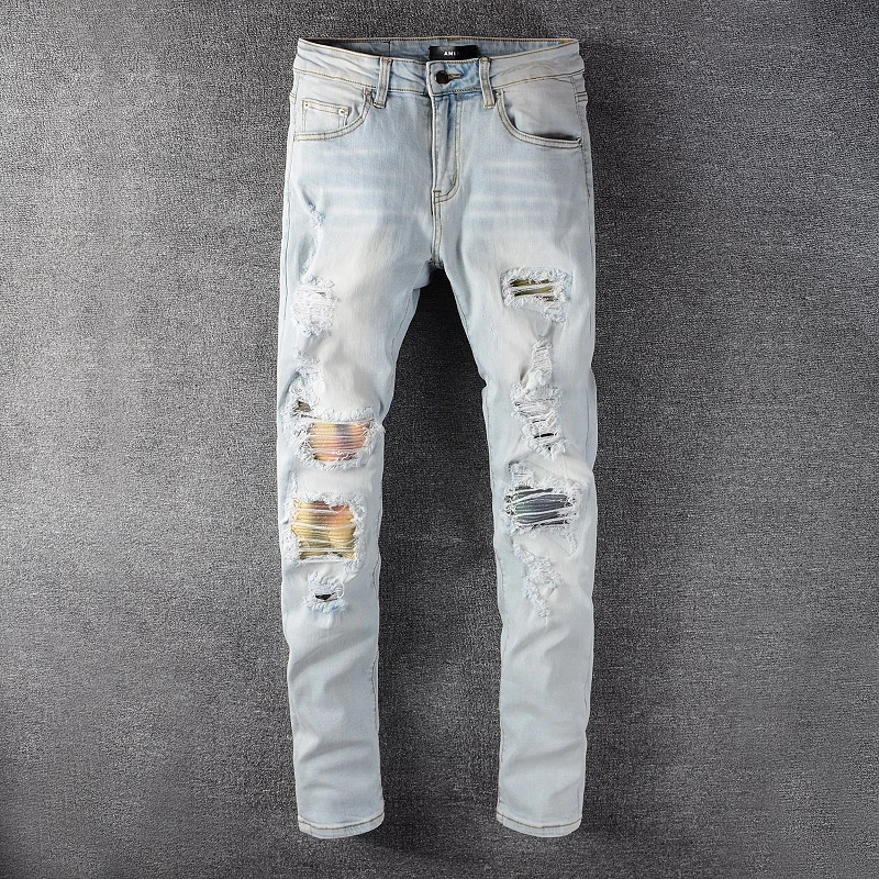 2021 New Designer Amiri Denim Jeans Holes Trousers Pants Biker Jeans Homme  Ripped Jeans Coolguy Jeans Men Pants 637 - Jeans - AliExpress