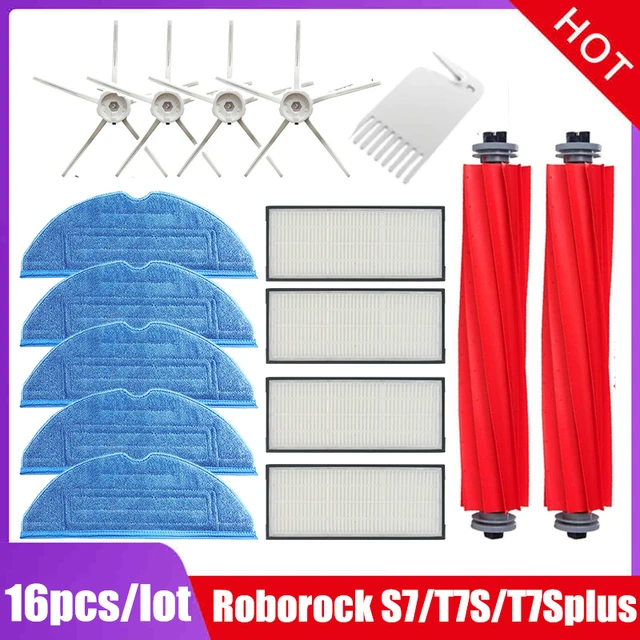 Main Brush Hepa Filter Mop Pad For Xiaomi Roborock S7 S70 S7Max T7S T7S Plus Vacuum Cleaner spare Parts Roborock S7 Accessories Set02