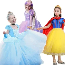 Платье принцессы Софии, Золушки, Эльзы, жасмина, Авроры, Белоснежки для девочек, костюм для малышей рождественские детские зеленые платья от 3 до 6 до 10 лет