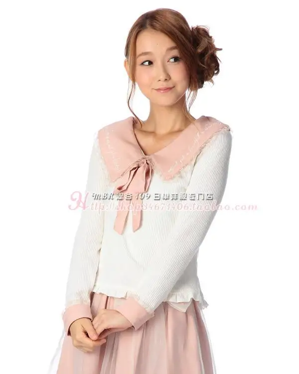 

LIZ LISa letters embroidered knitting sweater coat bow skirt