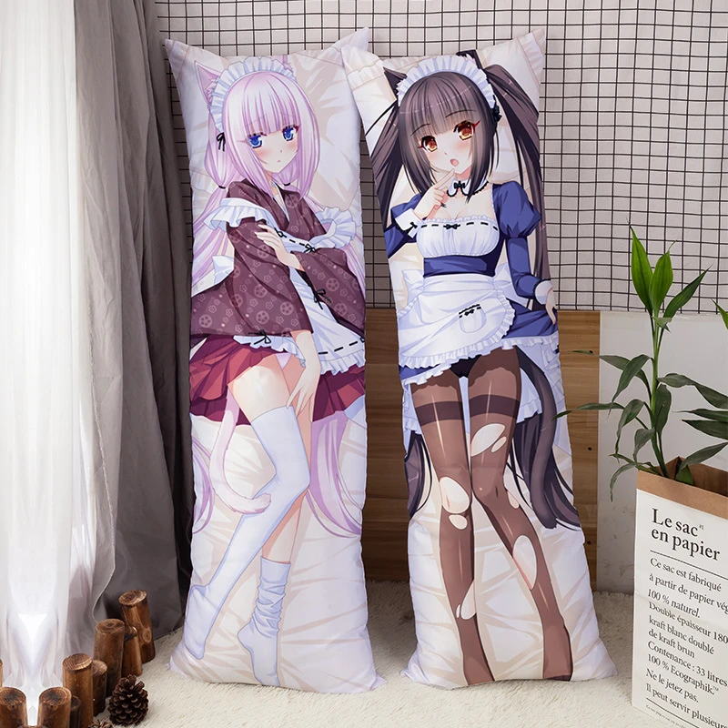 Anime Chocola Vanilla Nekopara Dakimakura Hugging Body Pillow Case Otaku Fullbody Pillow Cover