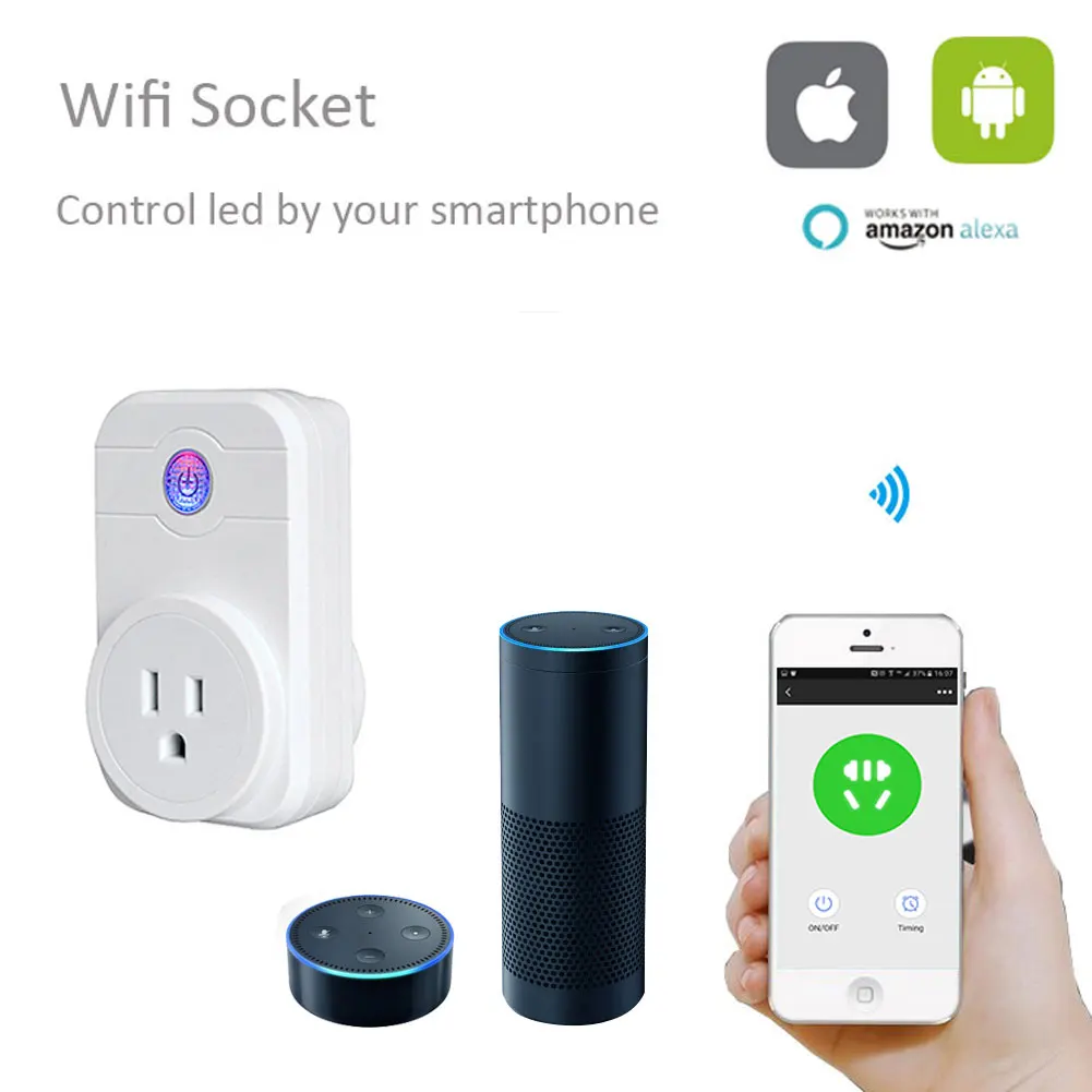Лидер продаж Smart wifi штепсельная розетка Swa1 2,4 ГГц Беспроводной дистанционного Управление 100-240v выходной переключатель со временем Функция приложение Управление для Amazo