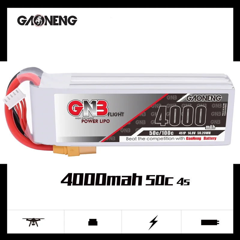 Gaoneng GNB 4000mAh 4S 50C/100C 14,8 V Lipo батарея XT60 XT90 T Разъем для RC квадрокоптера самолет вертолет автомобиль