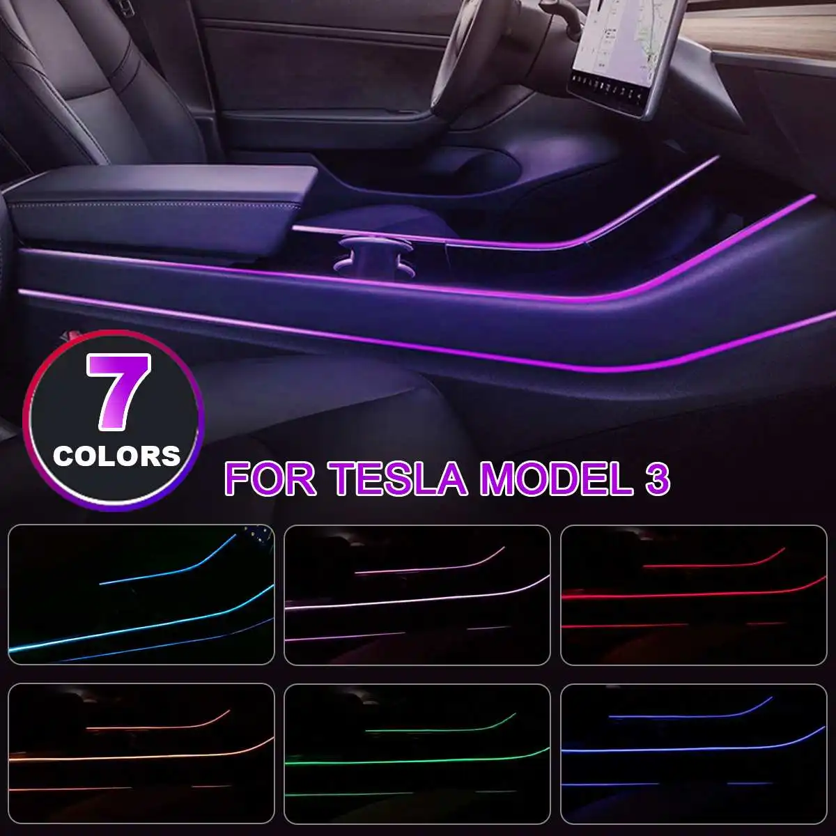  Modification Car Interior Atmosphere Seven Color LED Light Modification In the Control Accessories  - 4000083353821