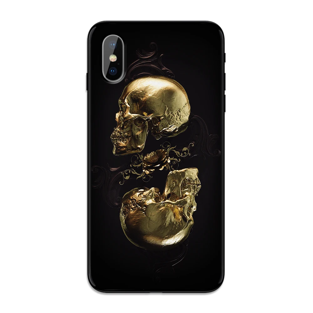 3 Чехол для телефона для iphone XR X XS Max 6 6S 7 8 Plus 11 11Pro Max 5 череп Золотой Модный Мягкий силиконовый чехол-накладка - Цвет: 3