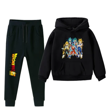 

Dragon Ball Children Boys Girl Clothes Suits Baby Velvet Hoodies Pants 2Pcs/Sets Spring Autumn Winter Boy Toddler Tracksuits