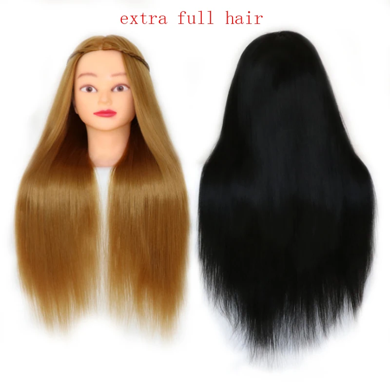Экстра полная голова манекен из светлых волос 65 см для обучения