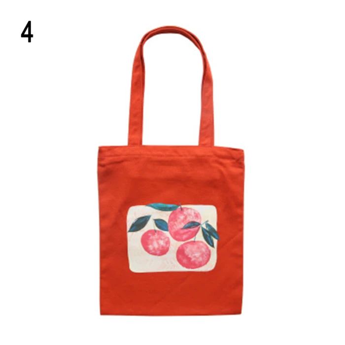 Women Lady Shoulder Bag Orange Printing Canvas for Mobile Phone Keys Money Travel J9
