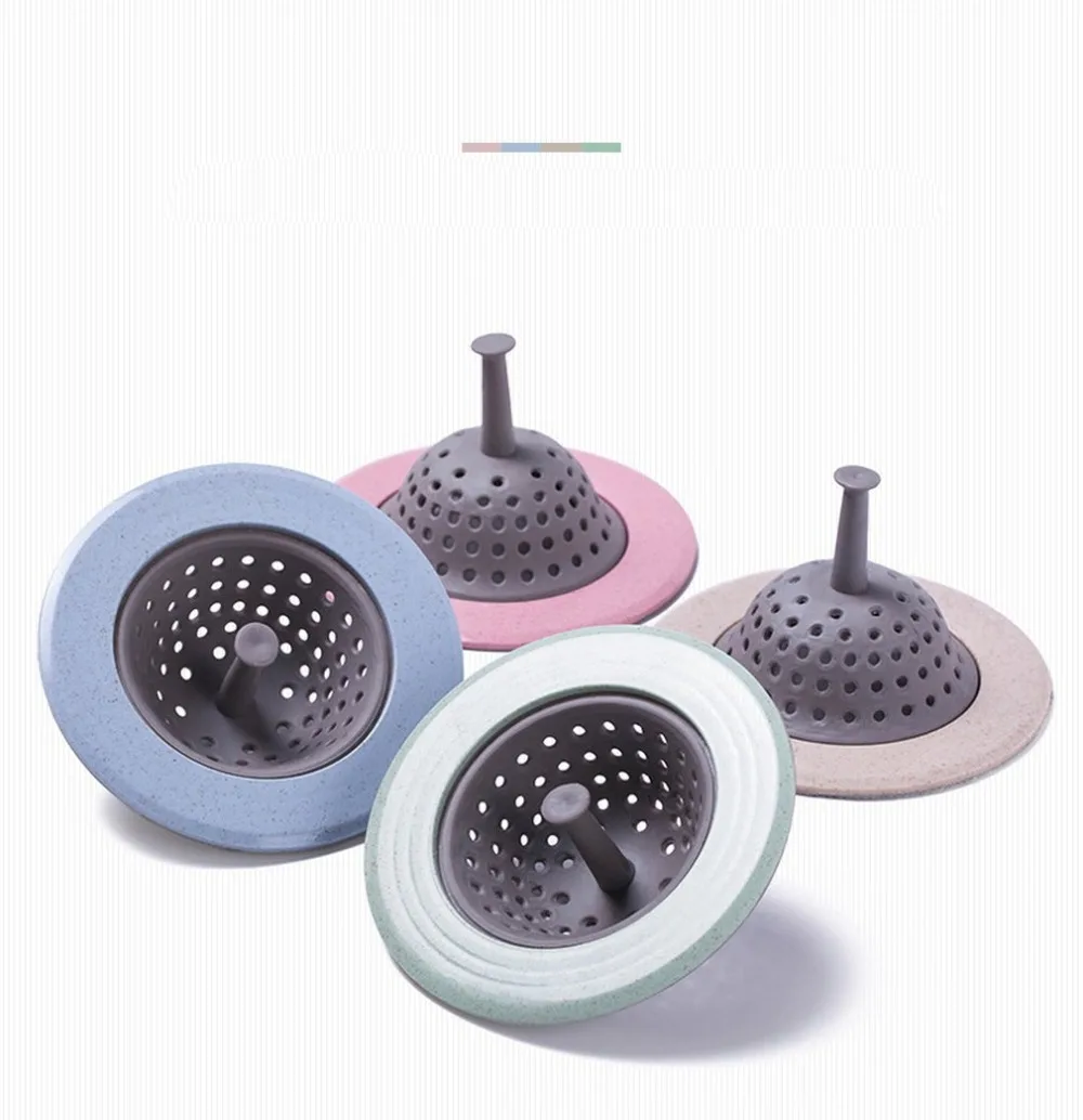 Round Floor Drain Cover water filter Hair Catcher Strainer cork for kitchen silicone sink Bathroom Anti-blocking