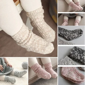 

Kids Warm Socks Solid Candy Color Cotton Baby Anti Slip Warm Soft Socks For Boy Girl Toddler 0-4T