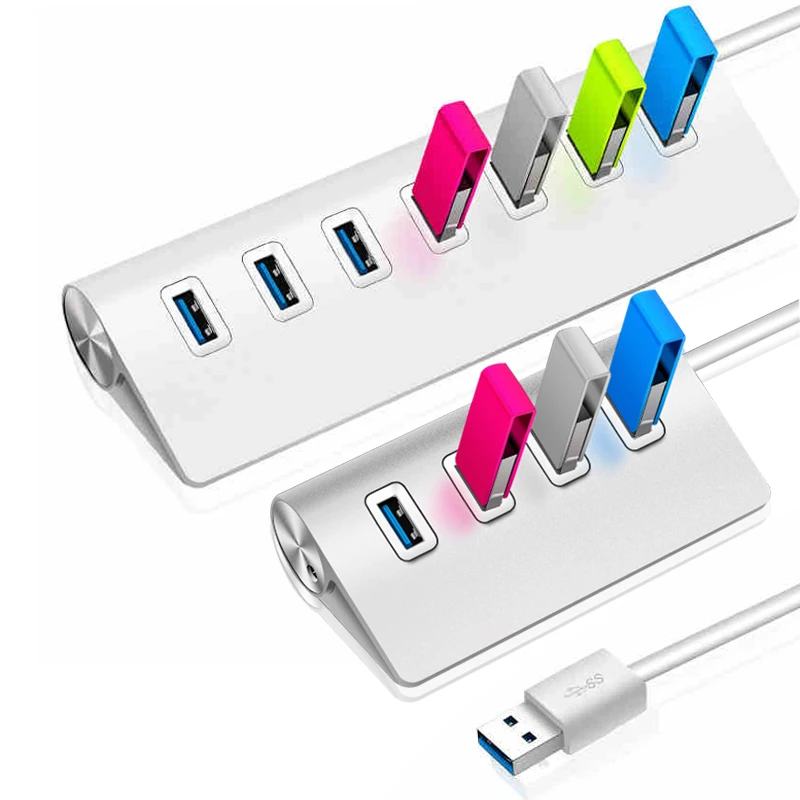 USB 3,0 концентратор 4/7 порт алюминиевый usb-концентратор высокоскоростной 5 Гбит/с 3,0 концентратор usb многопортовый usb-разветвитель для ПК Компьютерные аксессуары ноутбук