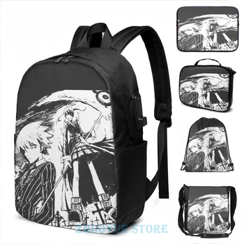 

Funny Graphic print soul eater(2) USB Charge Backpack men School bags Women bag Travel laptop bag