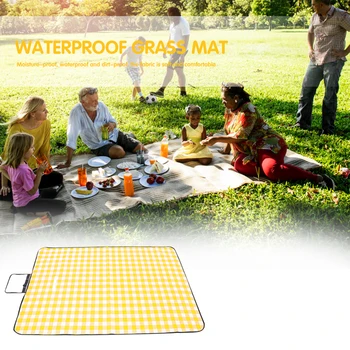 

Outdoor Folding Beach Blanket Pad Moisture Proof Waterproof Plaid Picnic Mat Travelling Easy Carrying Durable Parts