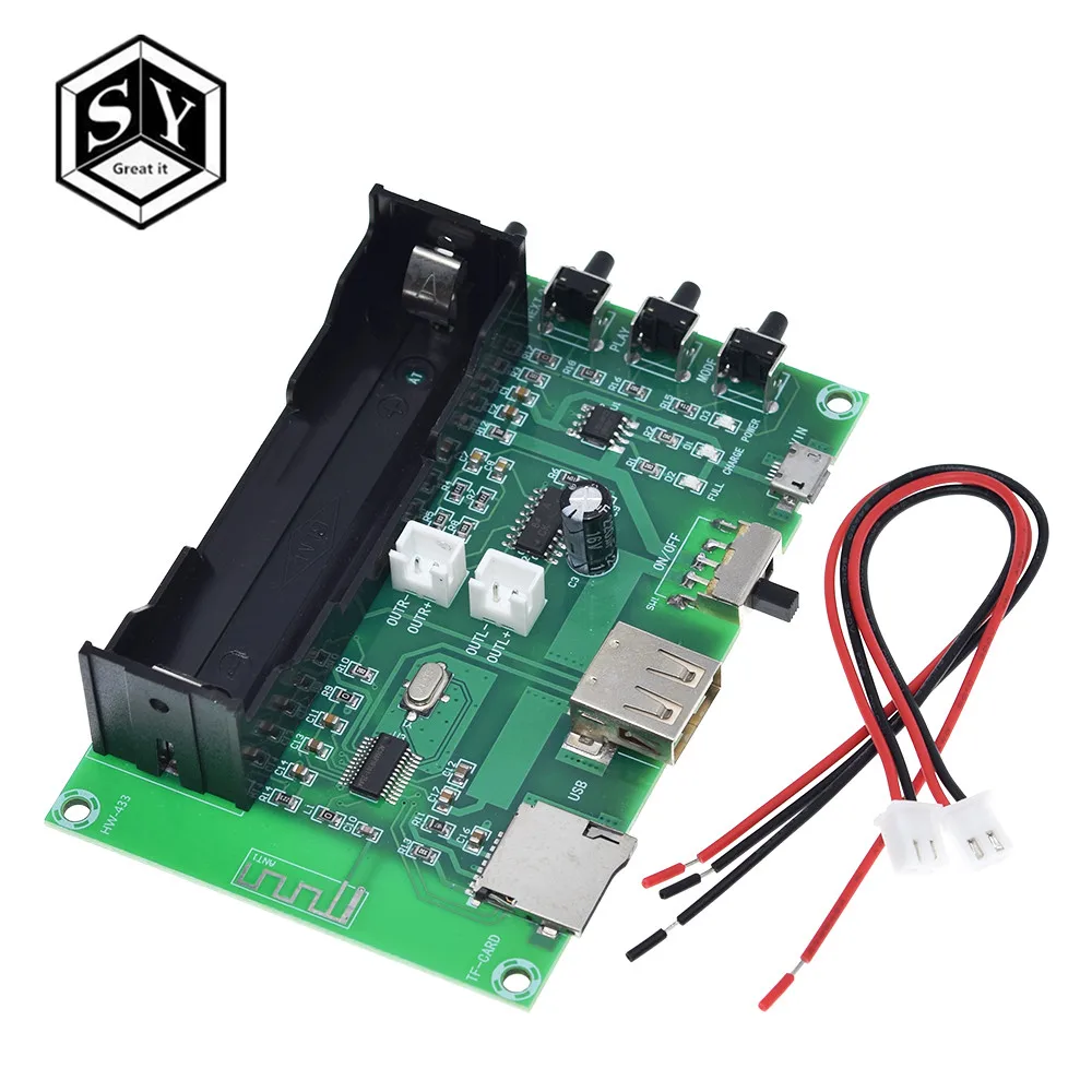 

PAM8403 Bluetooth Amplifier audio Board 5W*2 Lithium Battery Singing Machine USB TF-Card Dual Channel Mini Speaker DIY