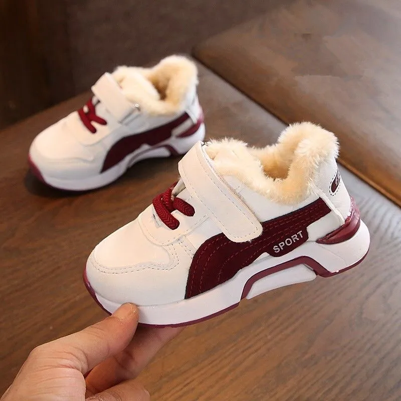 2019 брендовая зимняя хлопковая обувь для мальчиков и девочек малышей теплая