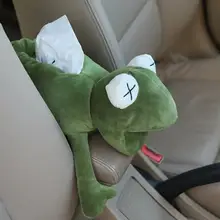 Тканевая коробка, чехол для автомобиля, тканевая коробка, подвесной многофункциональный держатель для салфеток, милая коробка в виде лягушки на заднем сиденье, тканевая коробка, плюшевая крышка