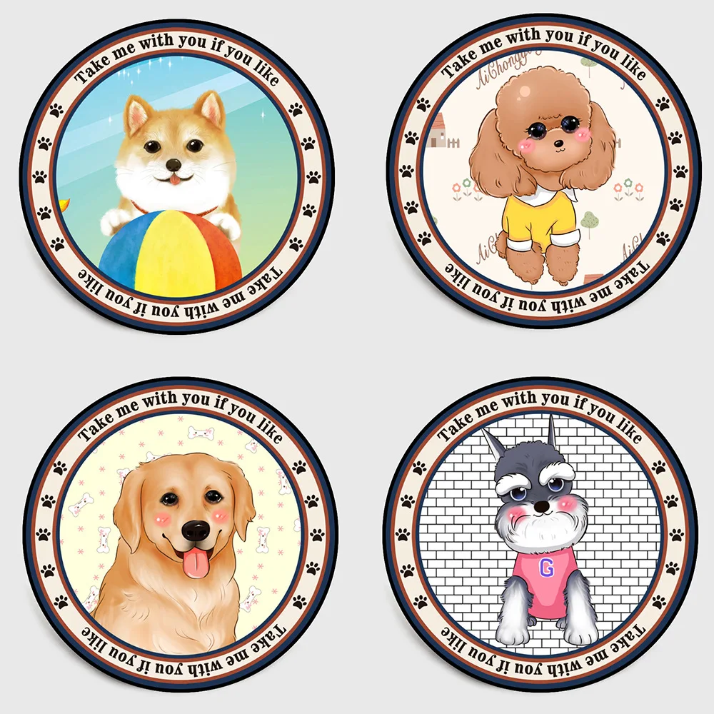 Мультяшная собака круглый дверной коврик для гостиной ванной комнаты детские спальни коврики ковры компьютерный коврик на стул и на пол украшения