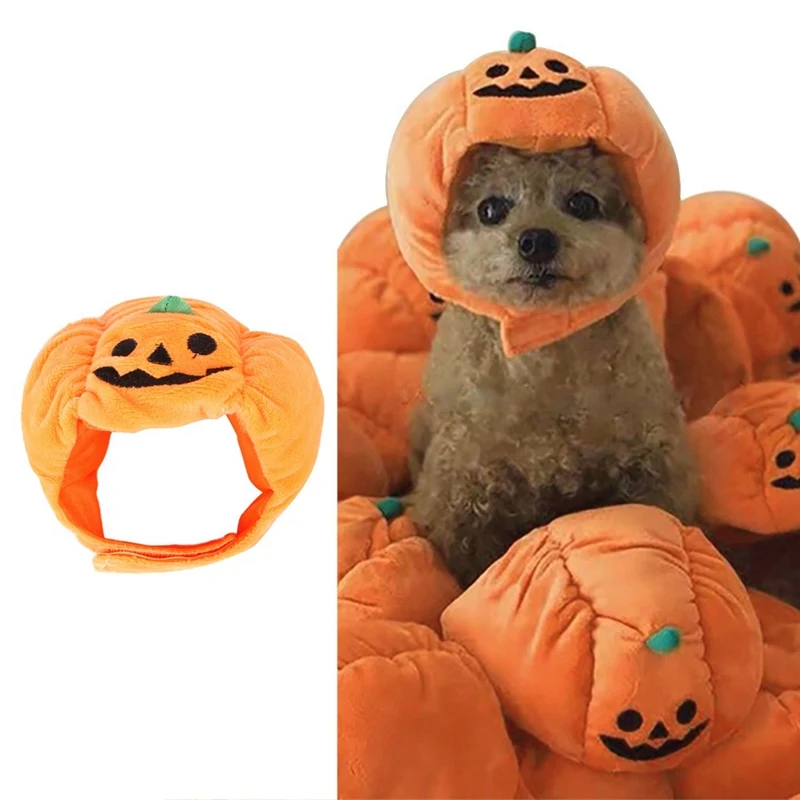 

Pet Dog Cute Halloween Pumpkin Hat For Dogs Funny Pumpkin Modeling Cap Puppy Hat Halloween Dress up Headdress For Dogs Cats