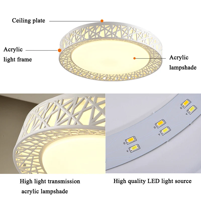  Modern LED Ceiling Lamp 12/24/36W Dimming Chandelier LED Light Remote Controller Fixture Home Livin - 4000166199622