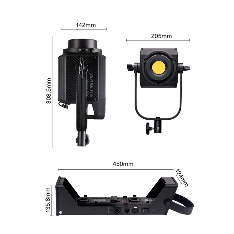 Nanguang-Nanlite 500 5600K 일광 500W COB LED 조명, 사진 조명 스튜디오 야외 비디오 영화 조명