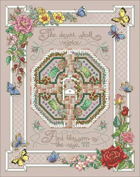 

Cotton threads Rose garden cross stitch kit flower design cotton silk thread 18ct 14ct 11ct linen flaxen canvas embroidery
