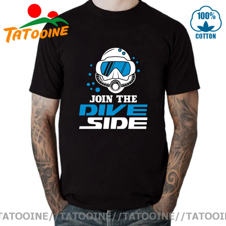 Футболка Tatooine с надписью Enjoin The Dive Side Мужская футболка для подводного плавания