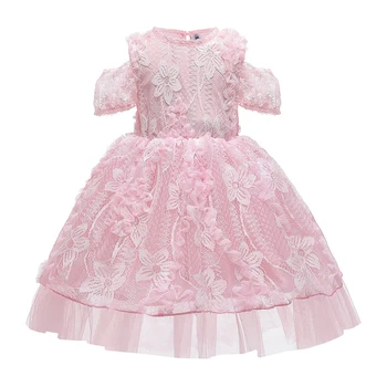 

2020 New Korean Girl Dress Girls Clothes Children Lace Birthday Princess Dress Children Clothing For Party 3-10 Years Old