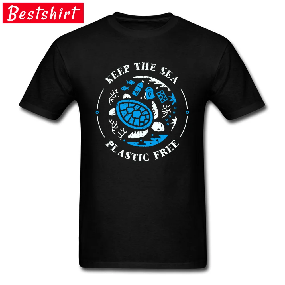 

Turtle Great Tshirt Keep The Sea Tortoise Plastic Free Environment Men's Print T Shirt Oversized Black Save Ocean Father Day