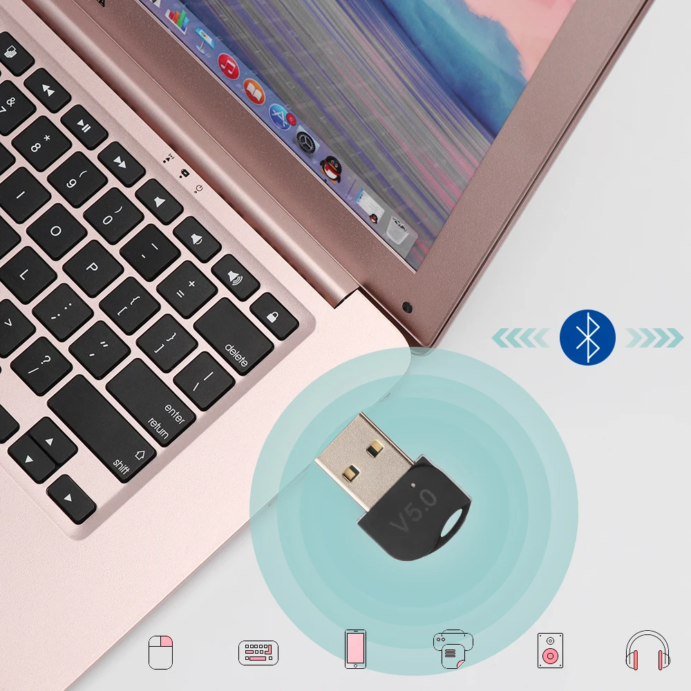 Bluetooth 5,0 USB Высокоскоростной адаптер USB bluetooth 5,0 адаптер беспроводной ключ стерео приемник для ПК Windows 10/8/XP