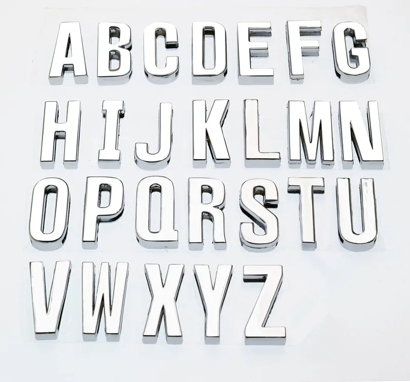 1 шт. Алфавит A-Z 30 мм хром Цвет плотная слайд буквы для ювелирных изделий из сплава