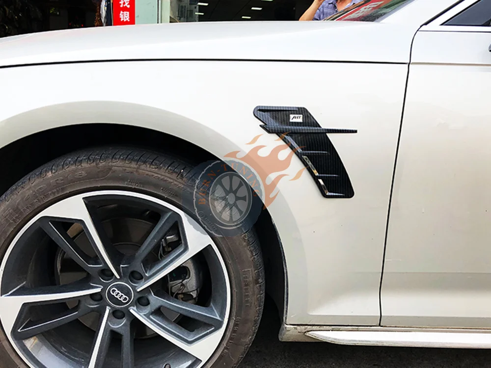 Накладка на крыло из углеродного волокна ABS ABT для A3, A4, A5, A6, A7, Q3, Q5, Q7, автомобильный Стайлинг, воздушный крыло, вентиляционная отделка, декоративные детали