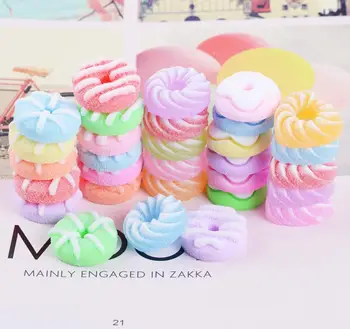 

Cute Donuts Soft Rubber Flatback Resin Cabochon Miniature Fake Food DIY For Phone Mini Play Food Crafts Decoration