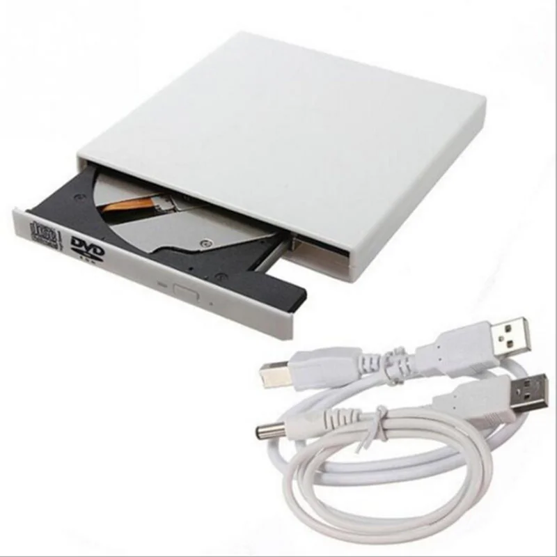 IMice USB 2,0 портативный ультра тонкий внешний слот-в DVD-RW CD-RW CD DVD плеер привод писатель Rewriter оптический привод горелки для ПК - Цвет: white