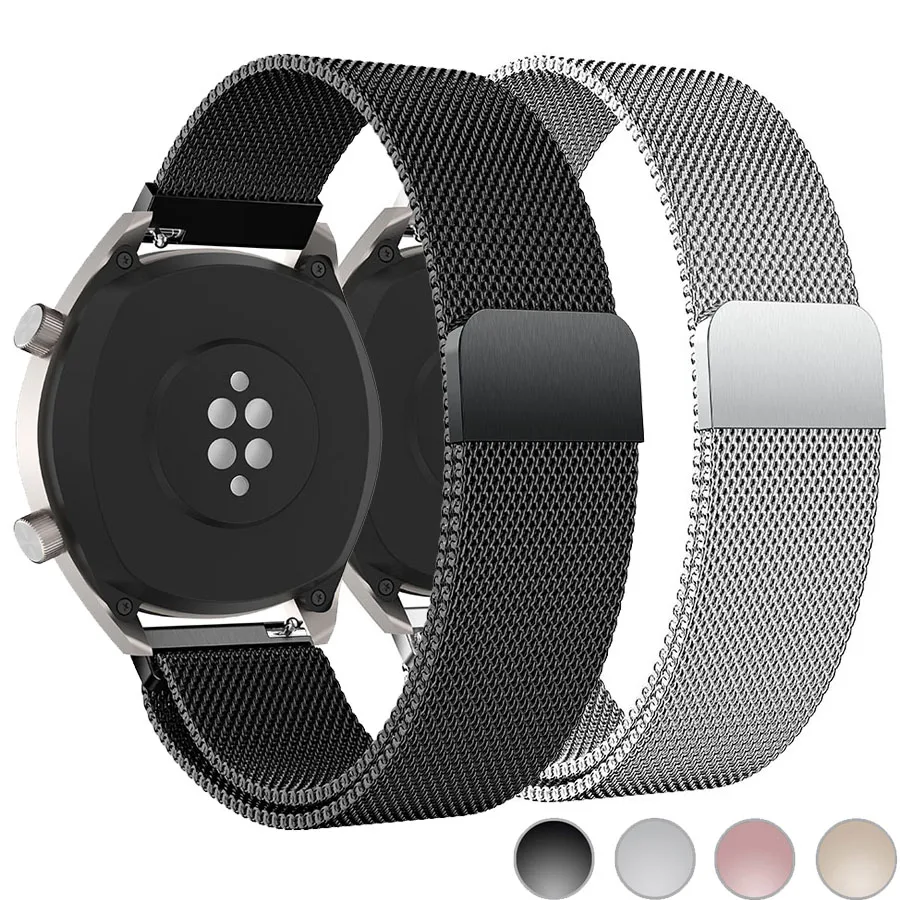 Миланская петля браслет из нержавеющей стали ремешок для HUAWEI WATCH GT Смарт часы спортивный ремешок Ремешок Браслет ремень браслет
