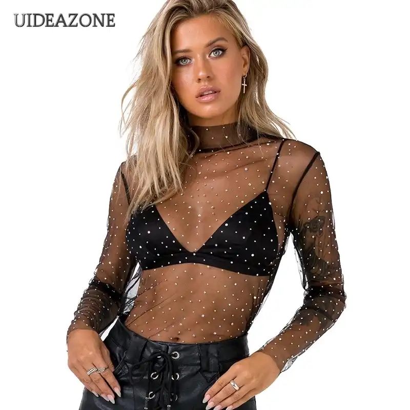 transparent glitter top