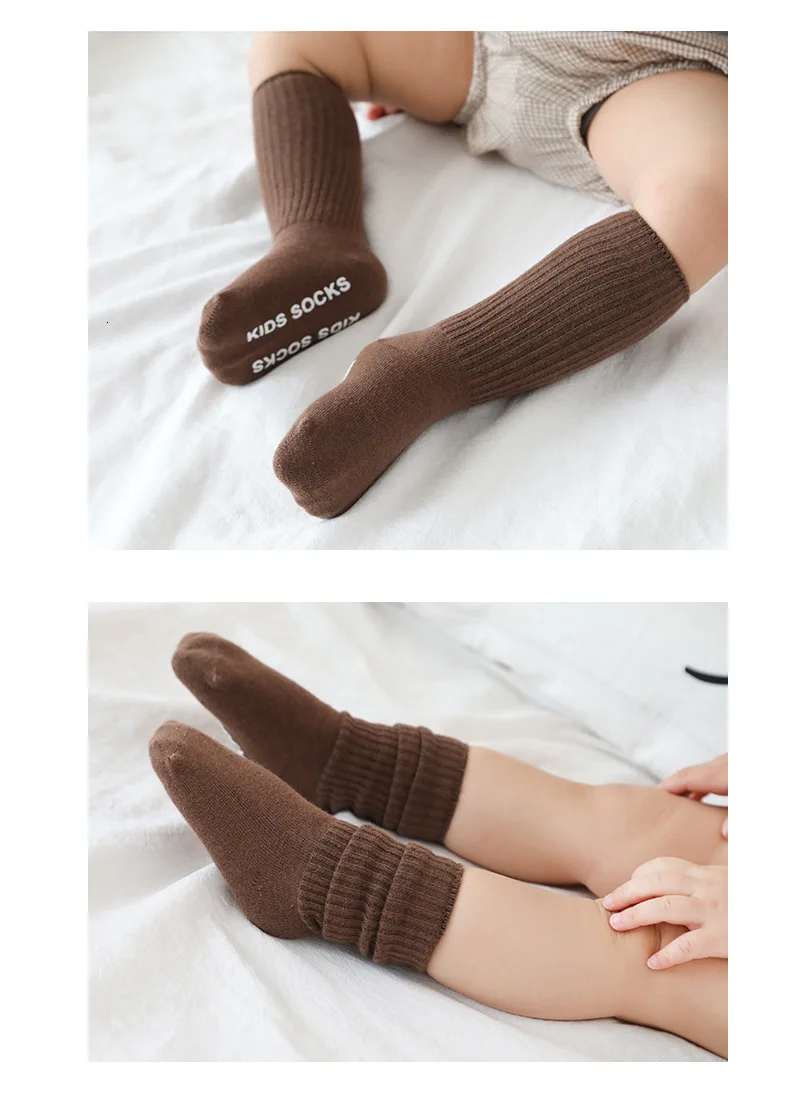Non-slip на резиновой носки Детские Высокие угги ничего кости мягкие хлопковые детские носки-тапочки, носки