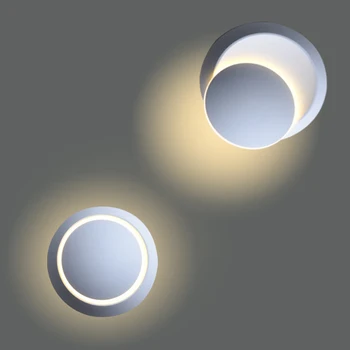 

LED Wall Lamp 360Degree Rotation Adjustable Wall Lamp Bedside Light Stair Light Creative Wall lamp Black Modern Aisle Round Lamp