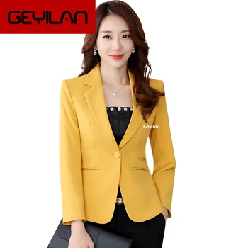 

Lenshin High-quality Blazer Straight and Smooth Jacket Office Lady Style Coat Business Formal Wear Candy Color Heavy Tops