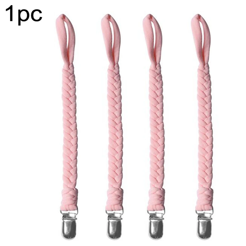 pink Детская Соска с зажимом, цепочка, деревянные бусины, пустышка с зажимом, пустышка, жевательная Соска с зажимом, поводок, держатель для соски, прорезыватель, веревка против падения - Цвет: pink
