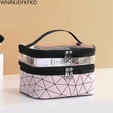 Женская сумка-Органайзер для макияжа, портативная, для путешествий, женская косметичка, сумка для хранения, водонепроницаемая, ПУ, косметичка, для ванной, сумка для мытья