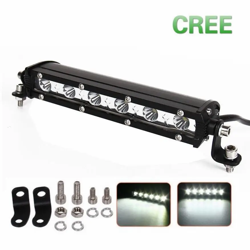 

7Inch 18W LED Spot Light Bar Slim Single Row Offroad Fog Lamp SUV Truck