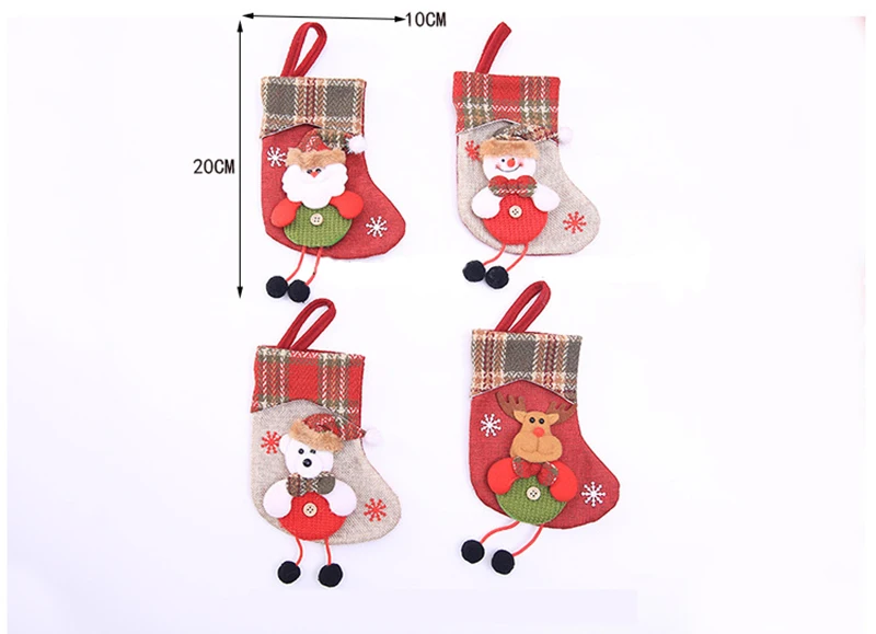 Рождественский чулок мини-носок Санта Клаус конфеты подарок мешок Рождественская елка висячие украшения