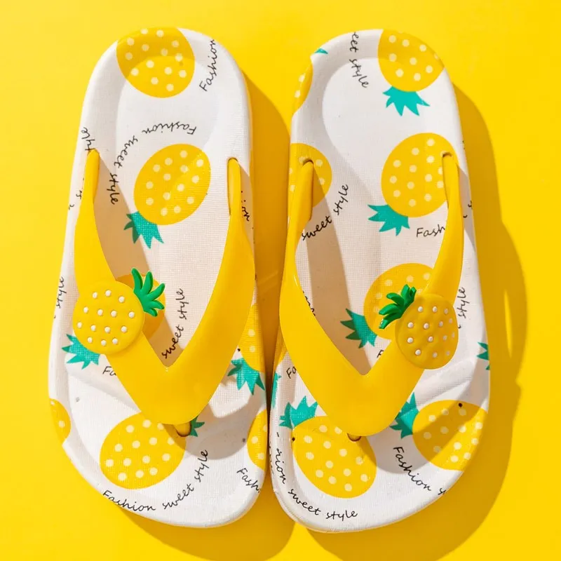 Slippers Girls Summer Print Fruit Slipers Flip Flop Kids Soft Cute Beach Bathroom Anti-Slippers Sandal Children Toddler Slippers bata children's sandals Children's Shoes