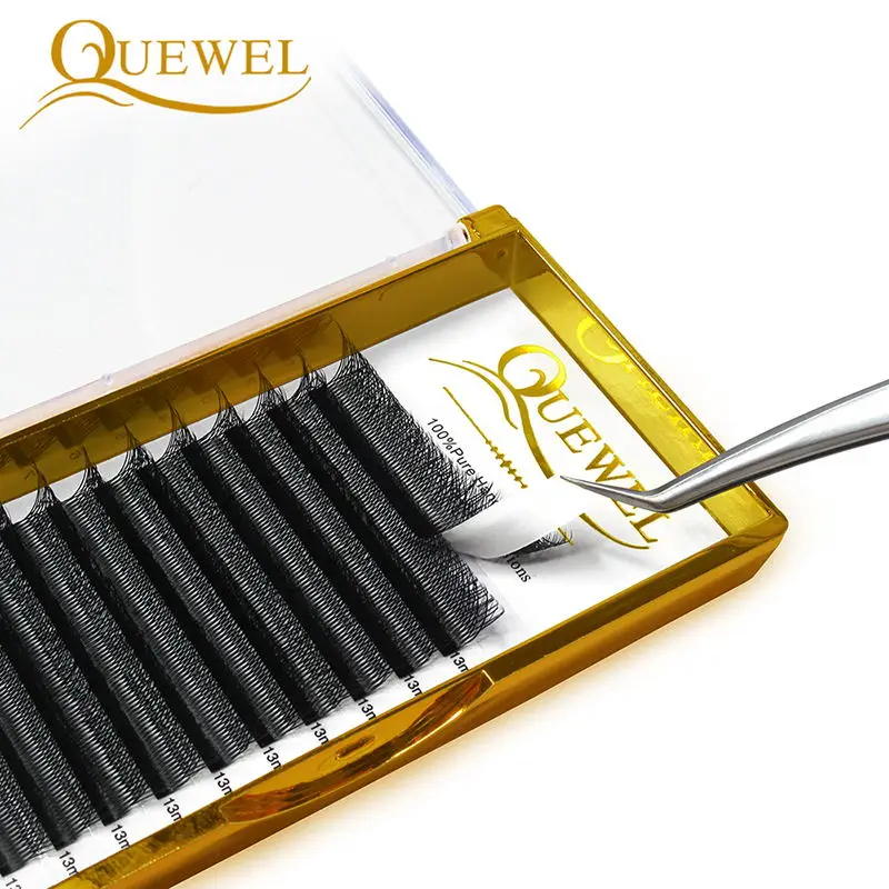 Quewel W Shape Индивидуальные Накладные ресницы с двойным наконечником 0 07 мм C/D curl